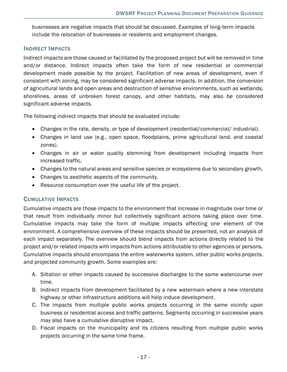 Project Planning Document Preparation Guidance - Drinking Water State Revolving Fund (Dwsrf) - Michigan, Page 17