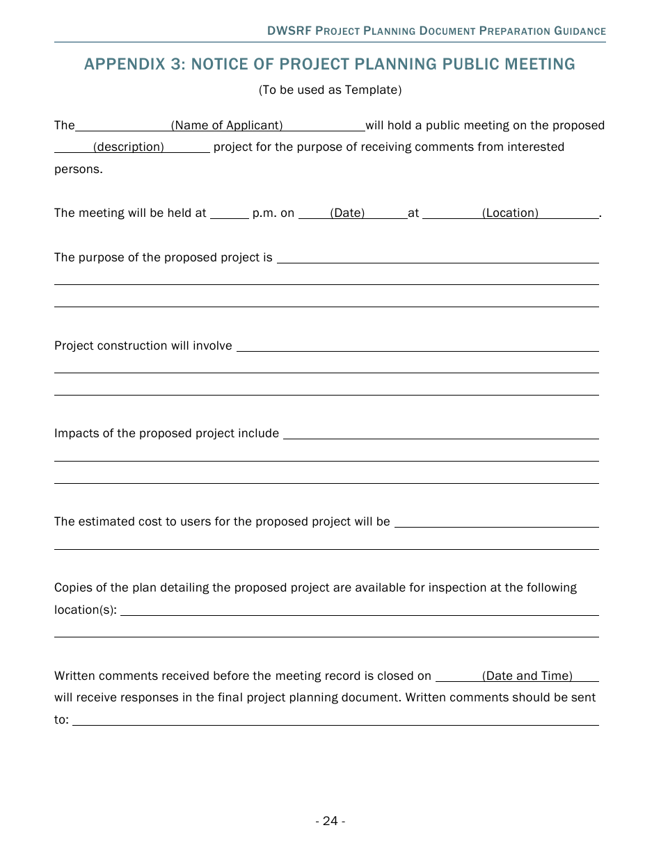 Project Planning Document Preparation Guidance - Drinking Water State Revolving Fund (Dwsrf) - Michigan, Page 24