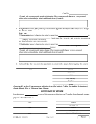 Form CC-DR-123 Parent&#039;s/Guardian&#039;s/Custodian&#039;s Consent/Objection to Judicial Declaration of Gender Identity of a Minor With/Without a Name Change - Maryland, Page 2