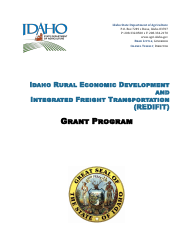 Document preview: Idaho Rural Economic Development and Integrated Freight Transportation (Redifit) Grant Program Application Coversheet - Idaho