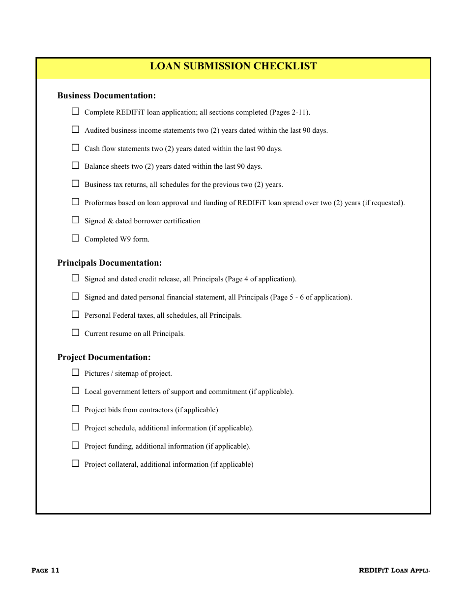 Idaho Rural Economic Development and Integrated Freight Transportation (Redifit) Grant Program Loan Application - Idaho, Page 12