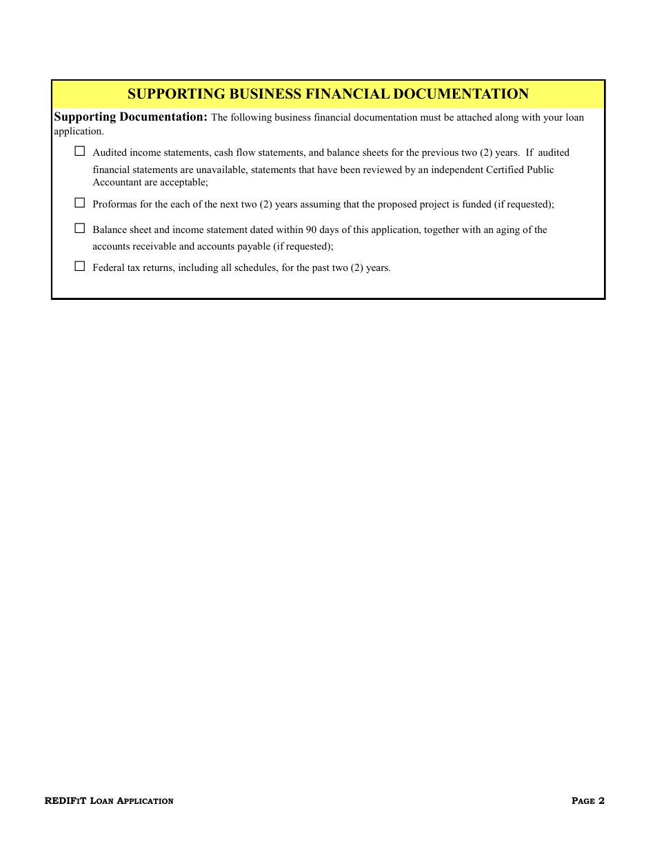 Idaho Rural Economic Development and Integrated Freight Transportation (Redifit) Grant Program Loan Application - Idaho, Page 3