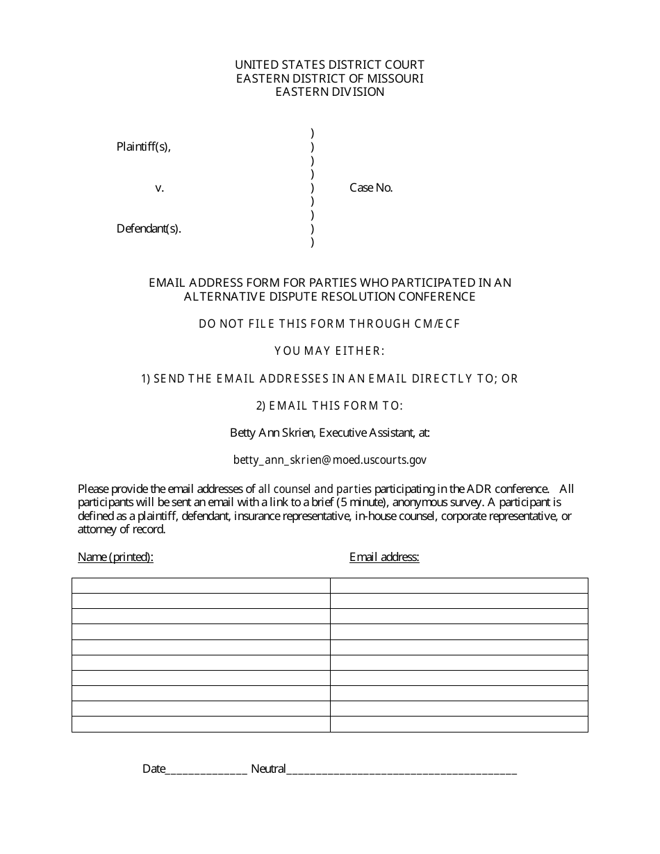 Form MOED-0027 Alternative Dispute Resolution Compliance Report - Missouri, Page 2
