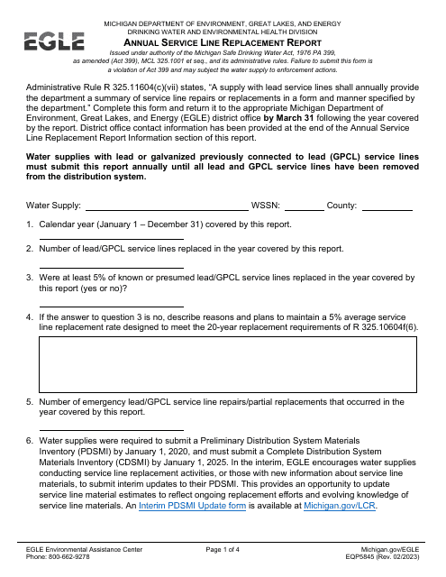 Form EQP5845  Printable Pdf