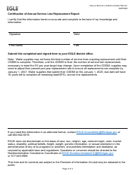 Form EQP5845 Annual Service Line Replacement Report - Michigan, Page 2