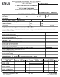 Form EQP1716 Application for Campground Construction Permit - Michigan