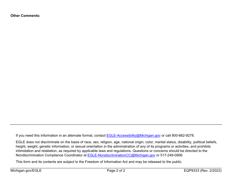 Form EQP9333 Part 91, Soil Erosion and Sedimentation Control Plan - Michigan, Page 2