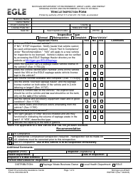Form EQP5901 Vehicle Inspection Form - Michigan