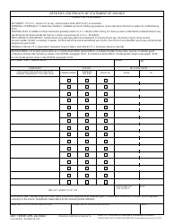 Document preview: DA Form 1299 Officer's Certificate of Statement of Service