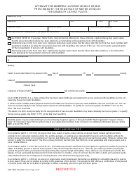 Form BMV4834 Health Care Provider Certification of Eligibility for Disability License Plates - Ohio, Page 2