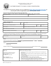 Document preview: Form BMV4311 Customer Request to Cancel Vehicle Registration - Ohio