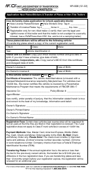 Form VR-008 Application: New Plates/Stickers &amp; Transfer of Plates or Non-title Trailers - Maryland