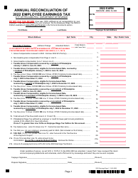 Annual Reconciliation of Employee Earnings Tax - City of Philadelphia, Pennsylvania