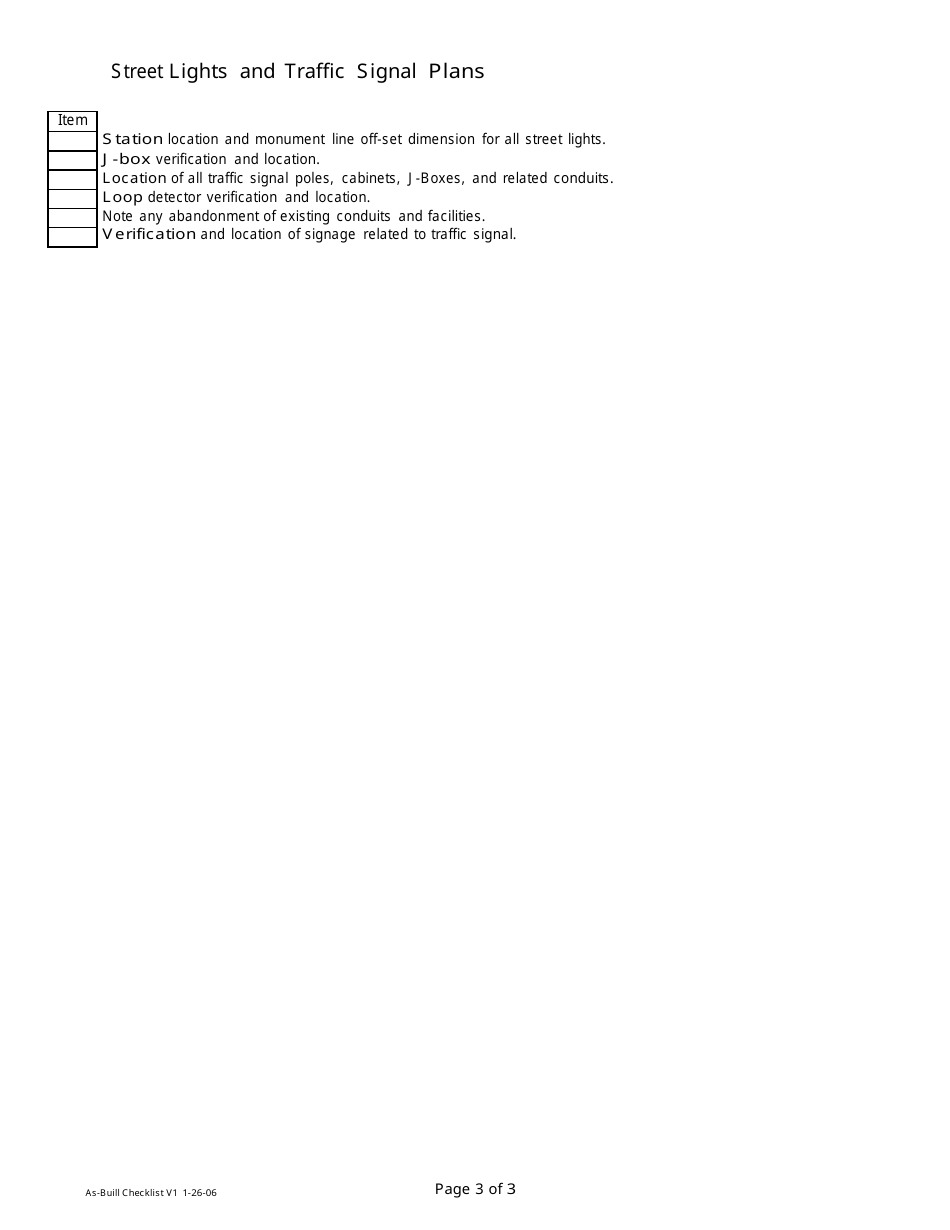 As-Built Plan Checklist - City of Avondale, Arizona, Page 3
