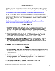 Instructions for Electronic Housing Element Sites Inventory Form - California, Page 2