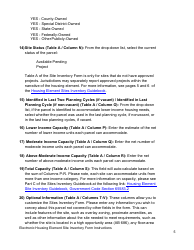Instructions for Electronic Housing Element Sites Inventory Form - California, Page 5