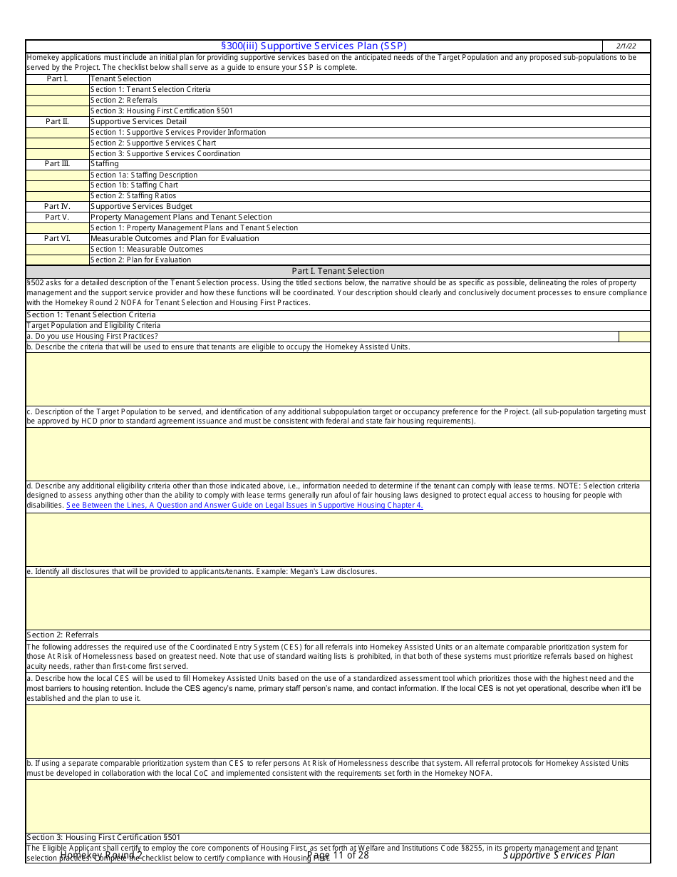 Homekey Round 2 Application Workbook - California, Page 11