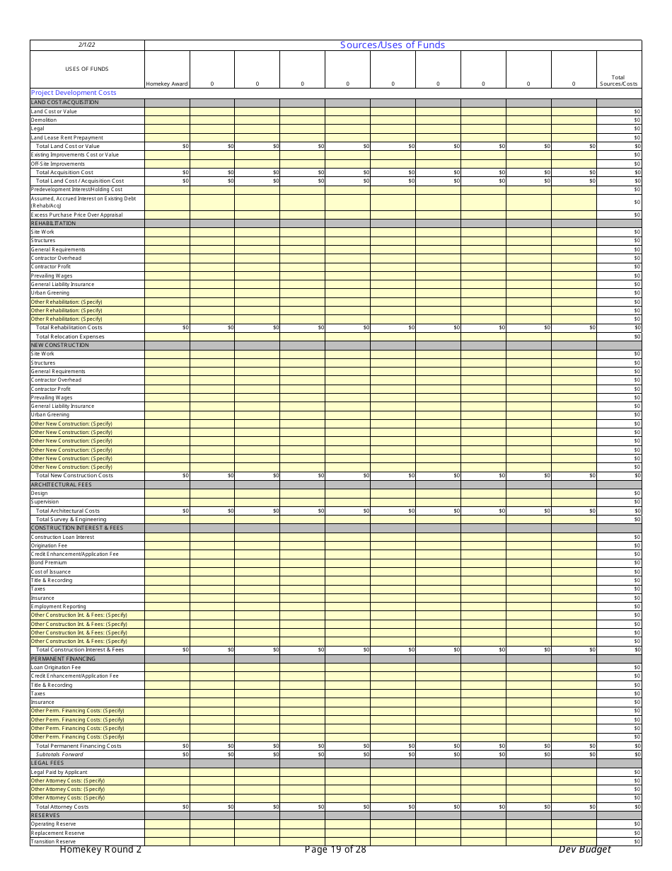 Homekey Round 2 Application Workbook - California, Page 19