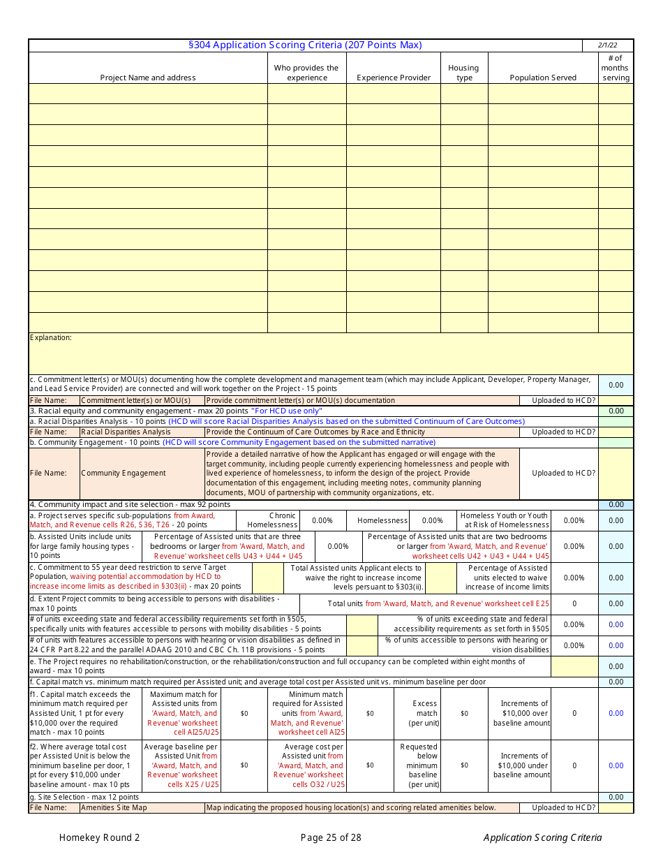 Homekey Round 2 Application Workbook - California, Page 25