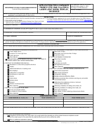 Form FDA3147 Application for a Variance From 21 Cfr 1040.11(C) for a Laser Light Show, Display, or Device