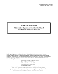Document preview: Form FDA3759 Abbreviated Reports on Radiation Safety of Non-medical Ultrasonic Products