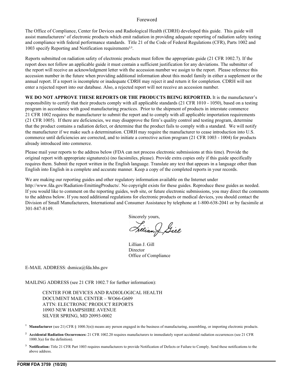Form FDA3759 Abbreviated Reports on Radiation Safety of Non-medical Ultrasonic Products, Page 4