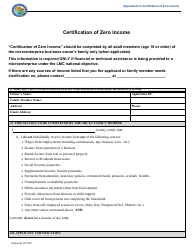 Appendix D-4 Certification of Zero Income - Community Development Block Grant (Cdbg) - California