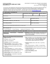 Form HCD DIR8 Discrimination Complaint Form - California
