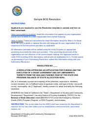 Bos Resolution - Sample - California