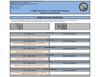 Budget Revision Form - CARES Act Esg-Cv Coronavirus Program - California, Page 2