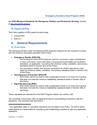 Minimum Habitability Standards for Shelter and Housing Policy - Emergency Solutions Grant Program (Esg) - California, Page 3