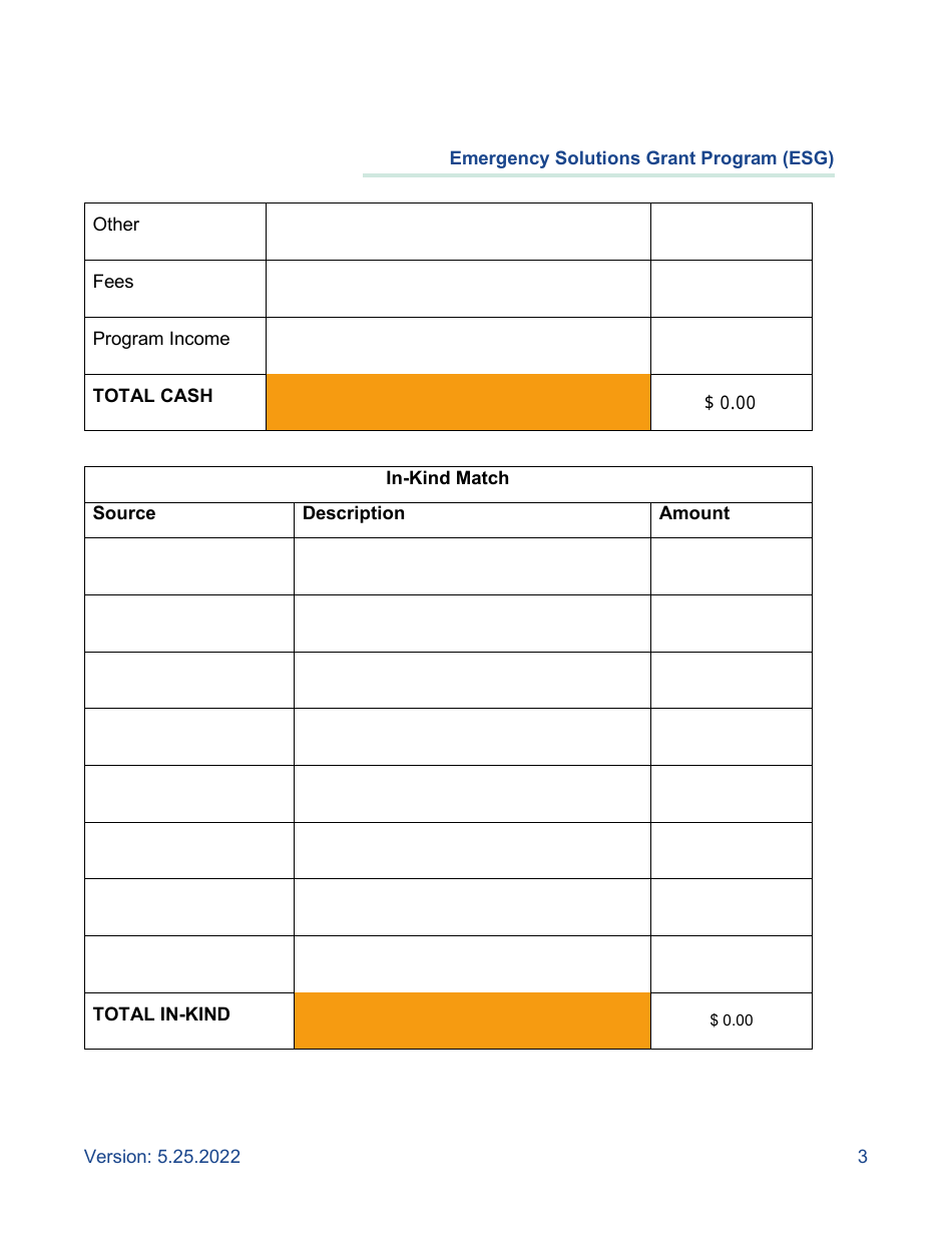Verification of Match Commitment - Emergency Solutions Grant Program (Esg) - California, Page 3