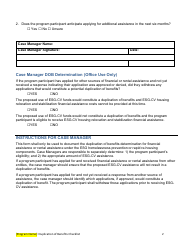 Appendix III Duplication of Benefits Checklist - Emergency Solutions Grants Program (Esg) - California, Page 2