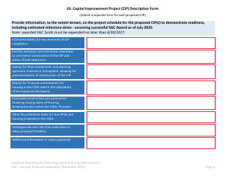 Capital Improvement Project (Cip) Description Form - California, Page 3