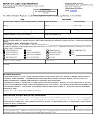 Document preview: Form SFN9585 Report of Addiction Evaluation - North Dakota