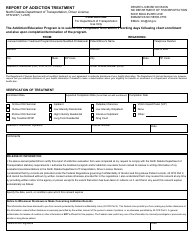 Document preview: Form SFN9997 Report of Addiction Treatment - North Dakota