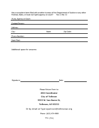Americans With Disabilities Act and Section 504 of the Rehabilitation Act of 1973 Discrimination Complaint Form - City of Tolleson, Arizona, Page 2