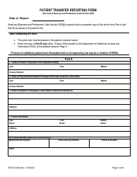 Document preview: Form ENF-2240B Patient Transfer Reporting Form - California