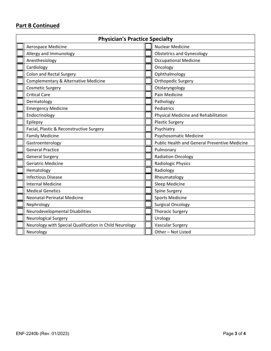 Form ENF-2240B Patient Transfer Reporting Form - California, Page 3
