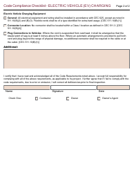 Form 167 Code Compliance Checklist - Electric Vehicle (Ev) Charging - City of Berkeley, California, Page 2