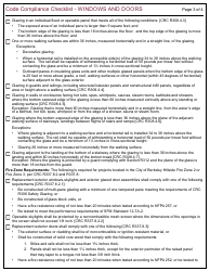 Form 161 Code Compliance Checklist - Windows and Doors - City of Berkeley, California, Page 3