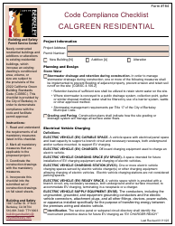 Form 164 Calgreen Residential Checklist - City of Berkeley, California