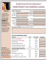 Document preview: Engineering Permit Application - Temporary No Parking Signs - City of Berkeley, California