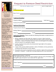 Document preview: Application to Remove Deed Restriction - City of Berkeley, California