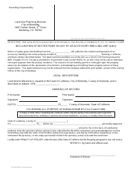 Document preview: Declaration of Restrictions on Use of an Accessory Dwelling Unit (Adu) - City of Berkeley, California