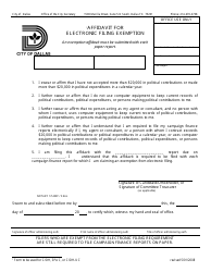 Document preview: Affidavit for Electronic Filing Exemption - City of Dallas, Texas