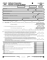 Document preview: Form 100S California S Corporation Franchise or Income Tax Return - California, 2022