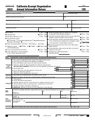 Document preview: Form 199 California Exempt Organization Annual Information Return - California, 2022