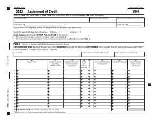 Document preview: Form 3544 Assignment of Credit - California, 2022