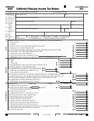 Document preview: Form 541 California Fiduciary Income Tax Return - California, 2022